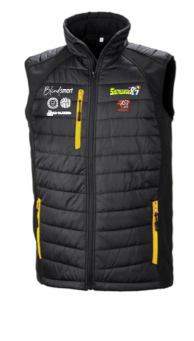 Samwise #29 Padded Gilet - Black - Yellow Zips