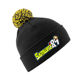 Samwise #29 Fold Over Beanie with yellow bobble