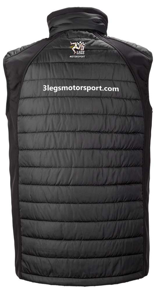 Padded Gilet - Black - Red Zips