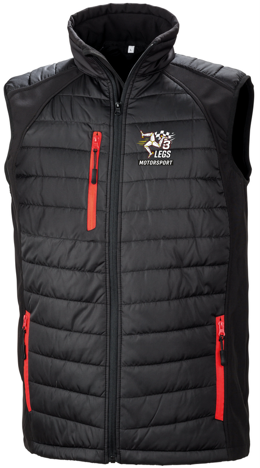 Padded Gilet - Black - Red Zips